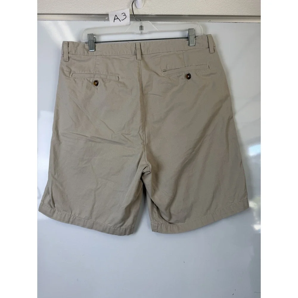 Saddlebred Mens Beige Flat Front Chino Shorts Size 36W Casual Summer Twill